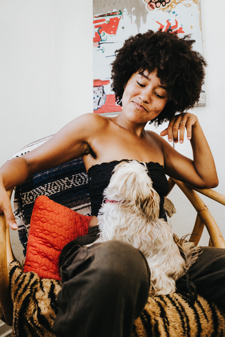 Woman with Pet